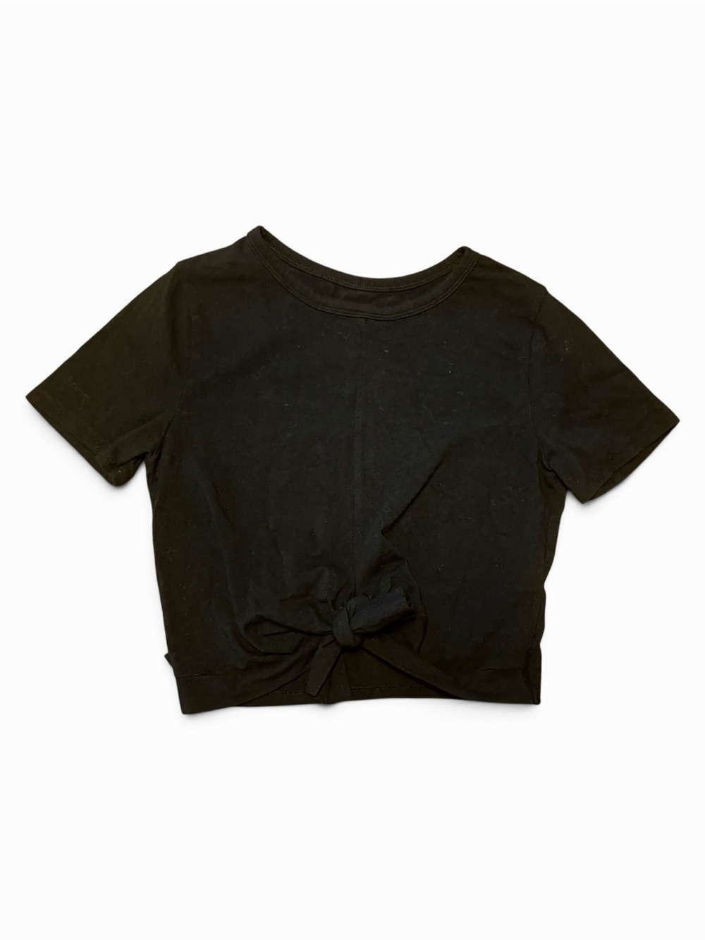 Hollister Black Tie Front Baby Tee Crop Top Size S Y2K